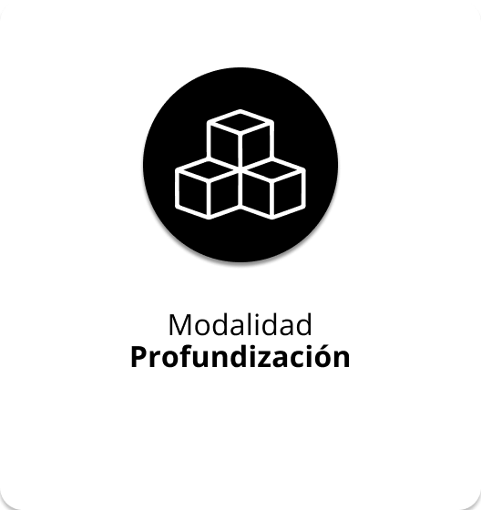 Ícono blanco de tres cubos conectados que representa seguridad informática carrera.
